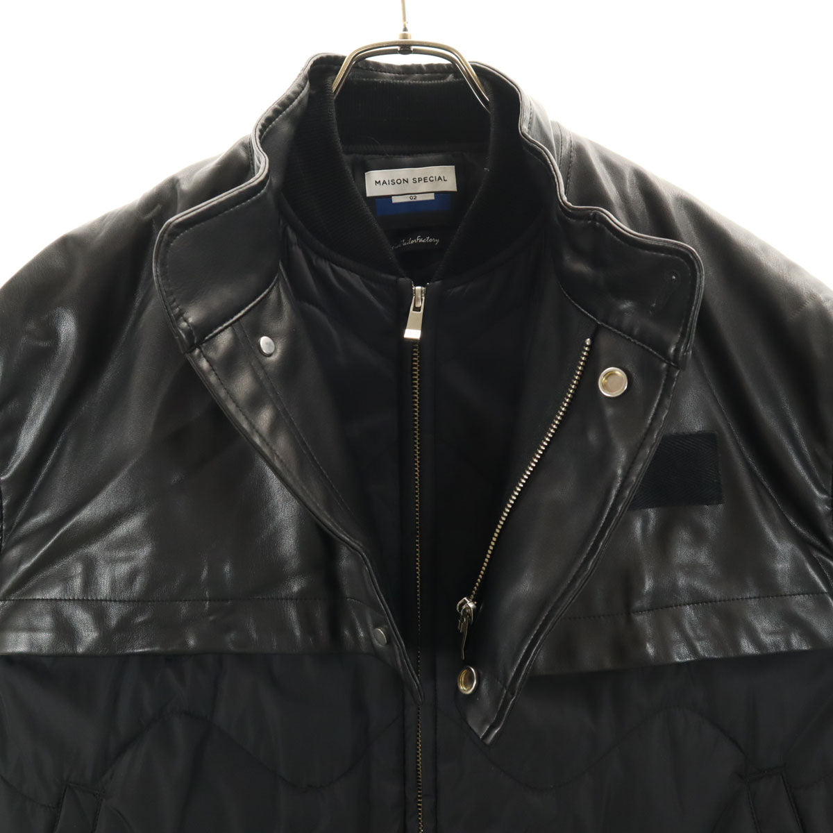 MAISON SPECIAL メゾンスペシャル 異素材コンビ レイヤリング プライムオーバーモッズ ブルゾン 2 ブラック レディース
