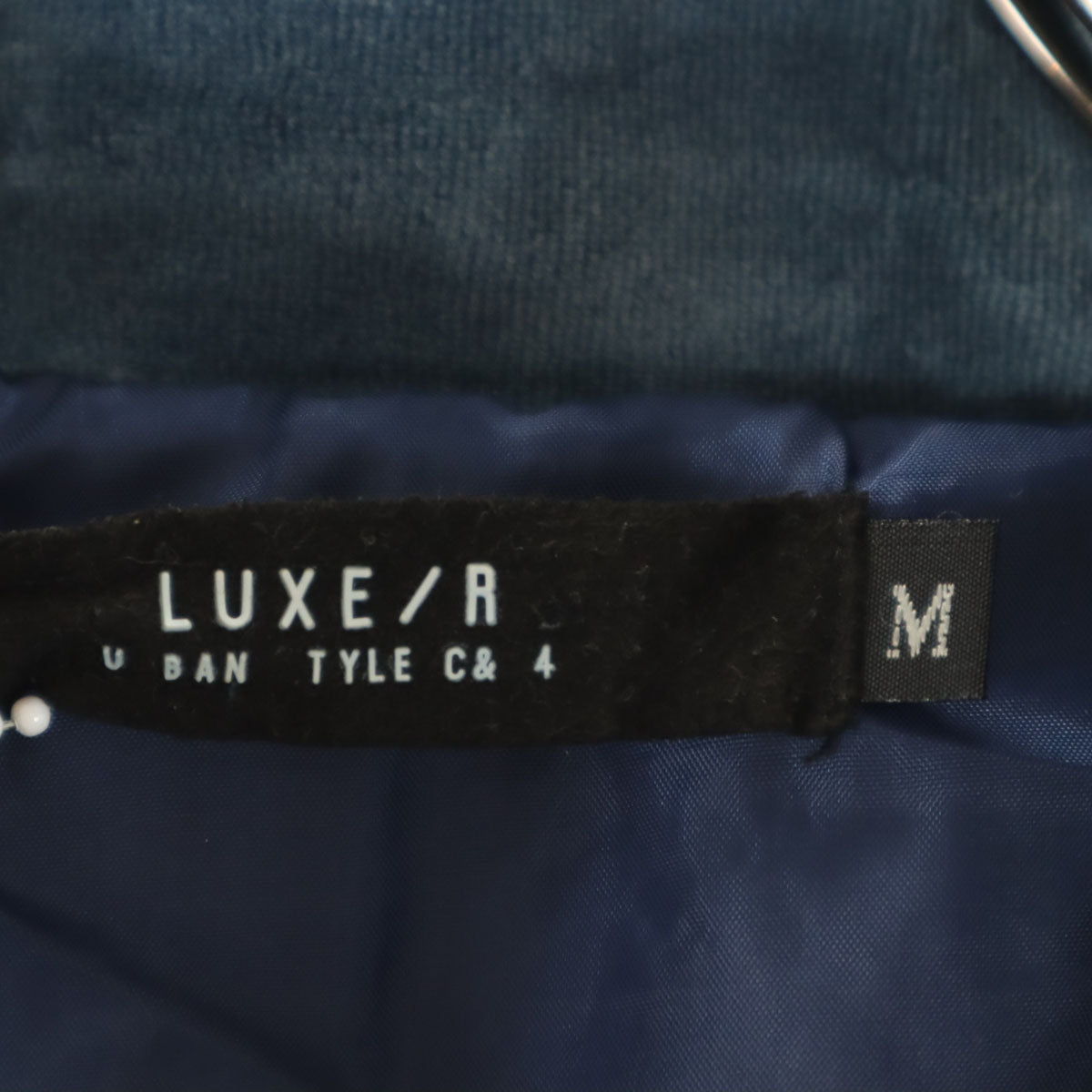 未使用 LUXE/R URBAN STYLE ラグジュ アーバンスタイル 総柄 中綿ジャケット M ブルー系 メンズ