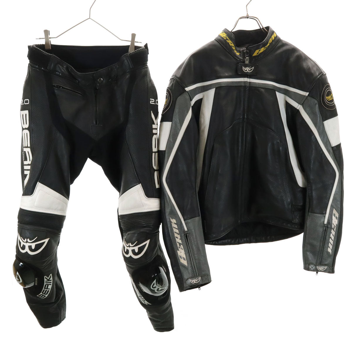 BERIK ベリック バイク ジャケット 上下 セットアップ 52 ブラック ライナー付き メンズ