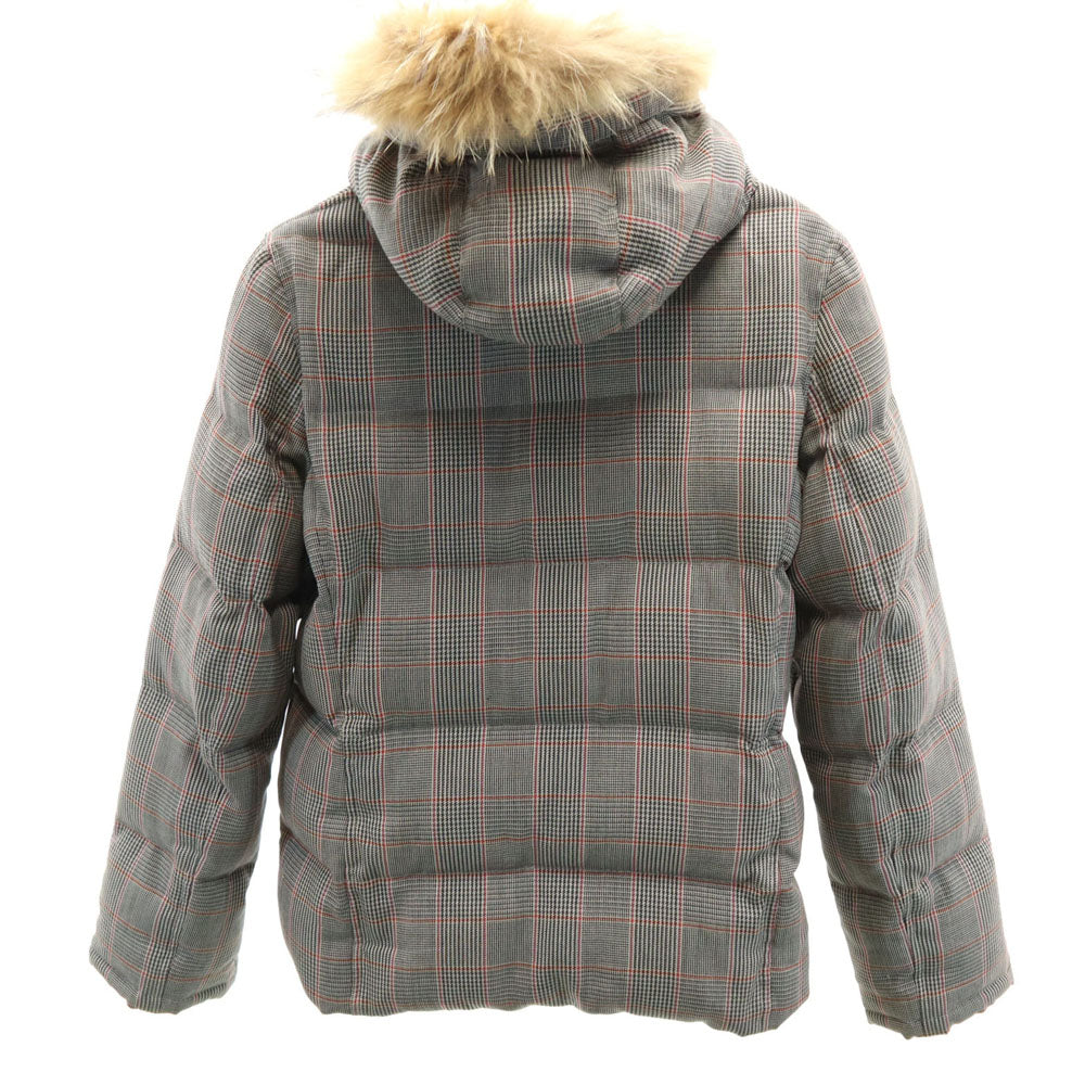 FRED PERRY フレッドペリー グレンチェック ダウンジャケット L グレー レディース