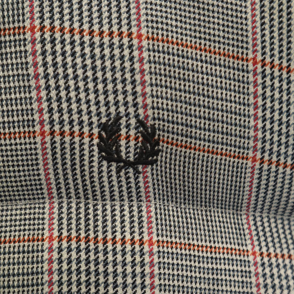 FRED PERRY フレッドペリー グレンチェック ダウンジャケット L グレー レディース
