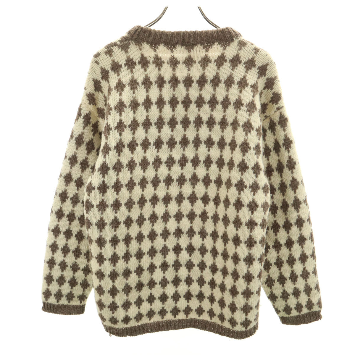 Rapaki Mahana 90s ニュージーランド製 オールド 総柄 長袖 セーター 42 生成り ニット メンズ