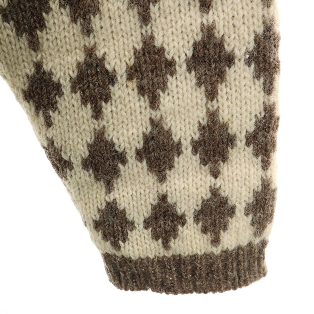 Rapaki Mahana 90s ニュージーランド製 オールド 総柄 長袖 セーター 42 生成り ニット メンズ