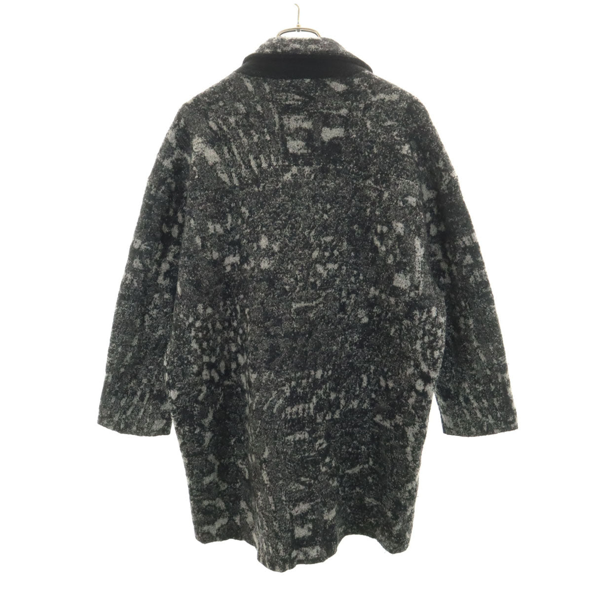 DIESEL ディーゼル ライダース ニット ロング コート S チャコールグレー レディース