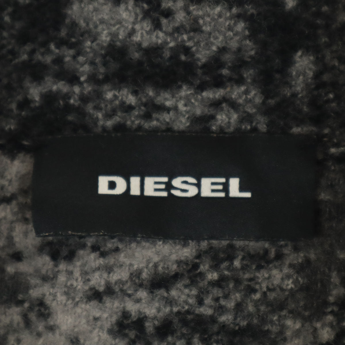 DIESEL ディーゼル ライダース ニット ロング コート S チャコールグレー レディース