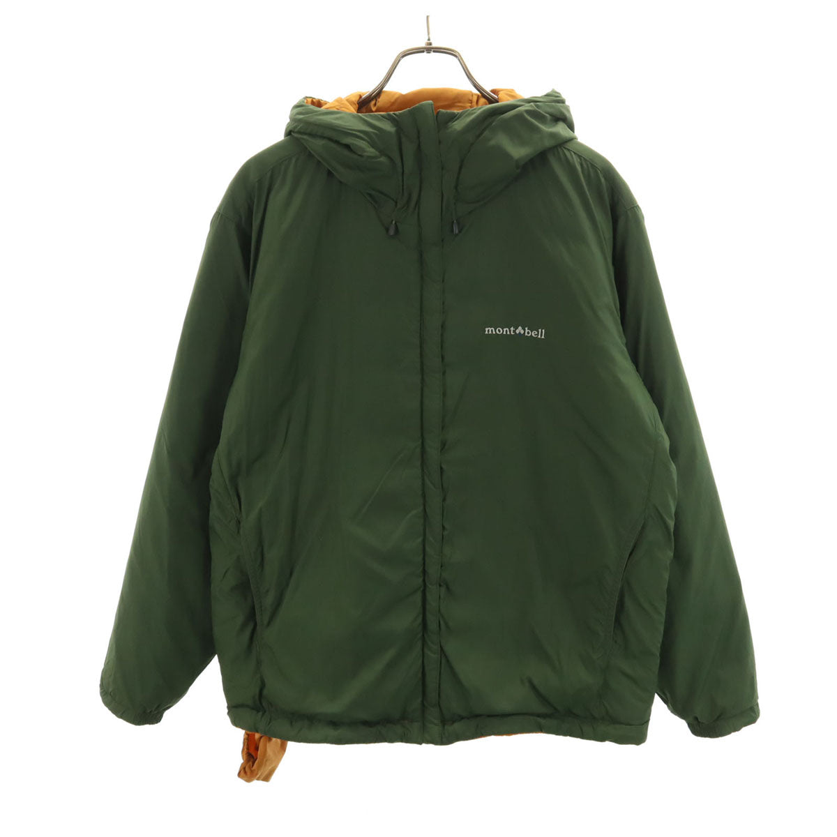 未使用 mont-bell モンベル サーマランド 中綿ジャケット L グリーン 収納袋付き リバーシブル メンズ