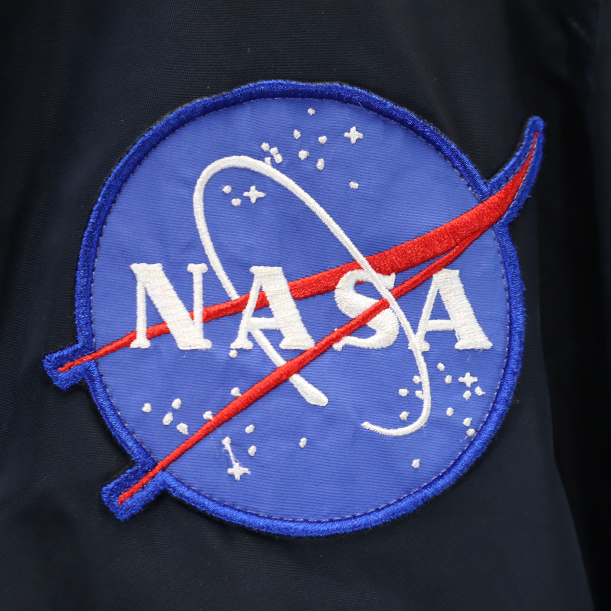 ALPHA アルファ APOLLO NASA ワッペン MA-1 フライトジャケット M ネイビー 中綿 メンズ