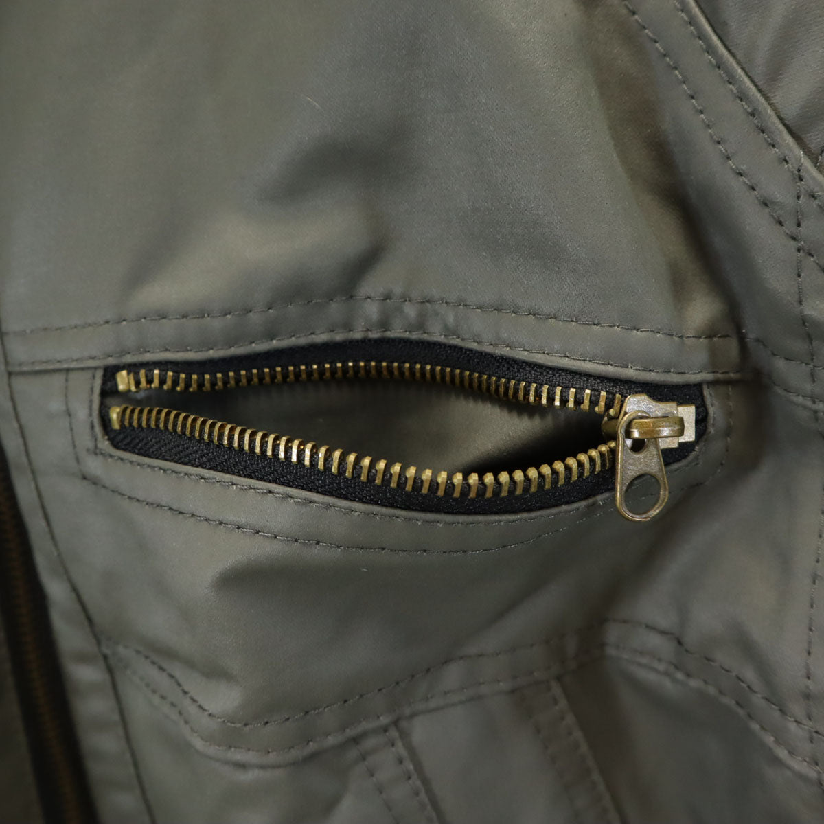 HONDA ホンダ バイク オイルコーティング加工 ライディング ジャケット LL カーキ 中綿 裏ファー プロテクター付き メンズ