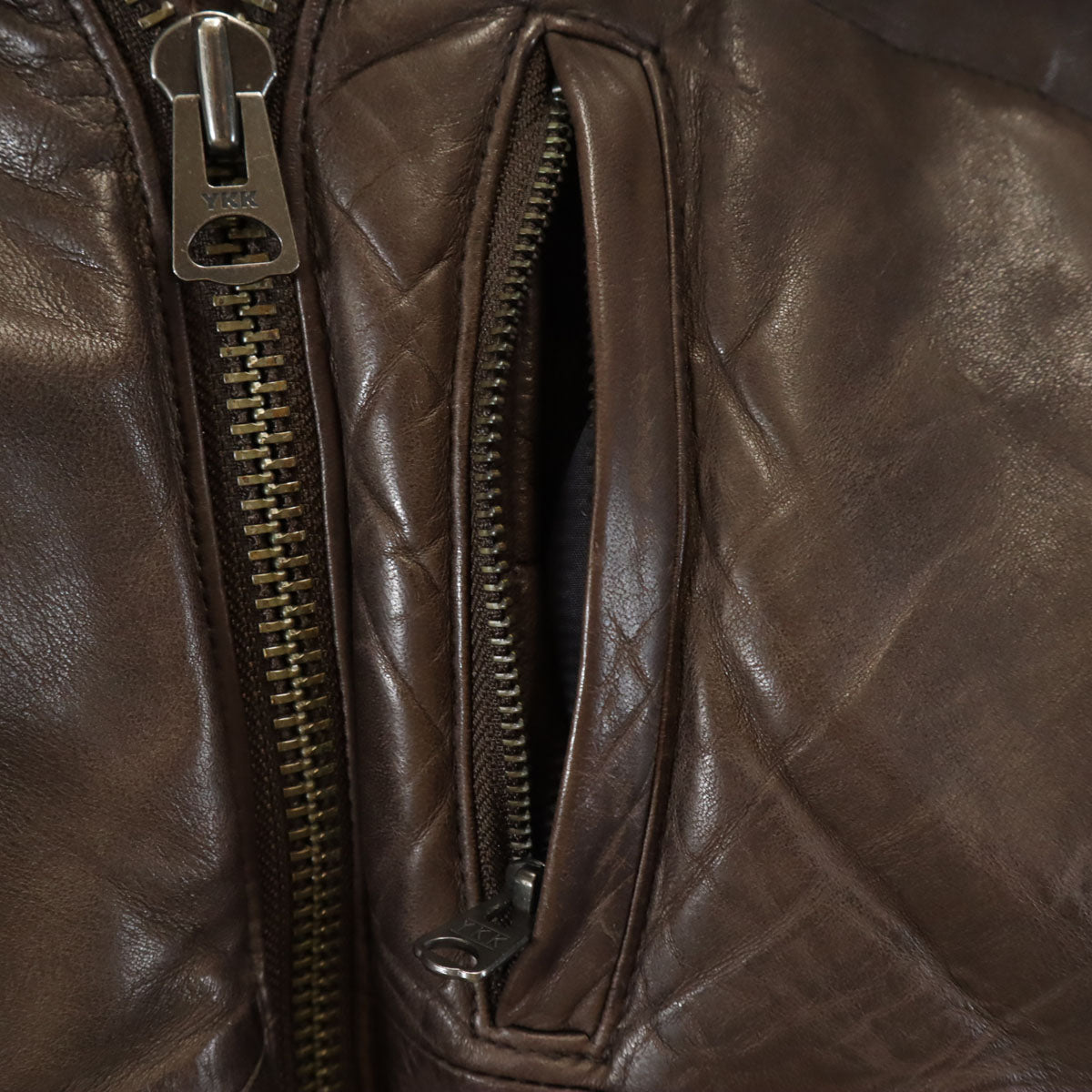 glamb グラム 羊革レザー 中綿ジャケット M ブラウン メンズ