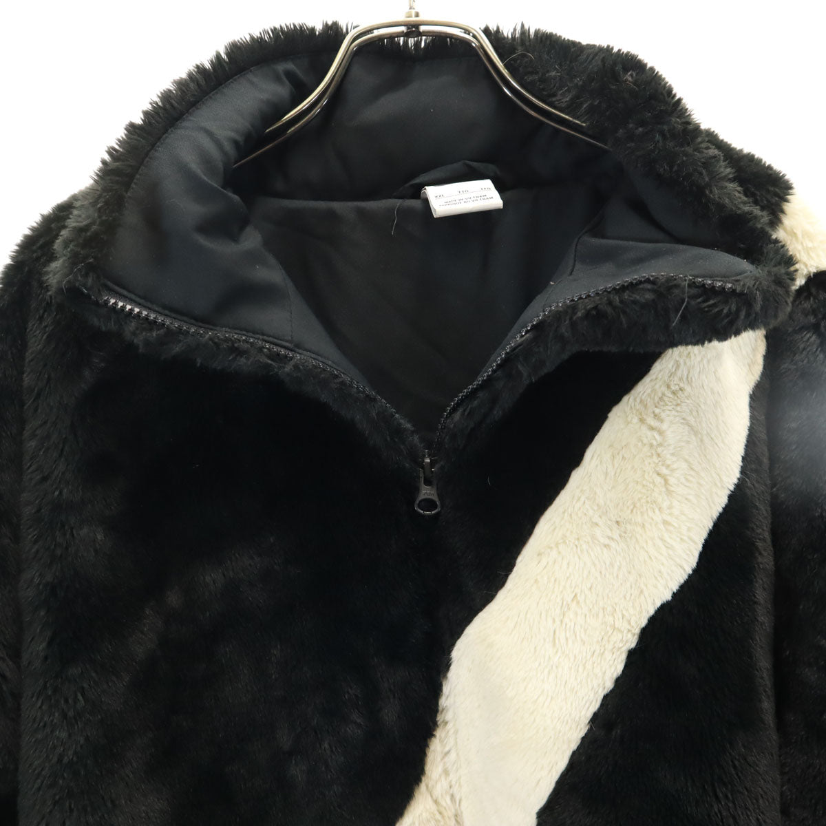 NIKE ナイキ ビッグスウッシュ フェイクファー ジャケット XXL ブラック レディース