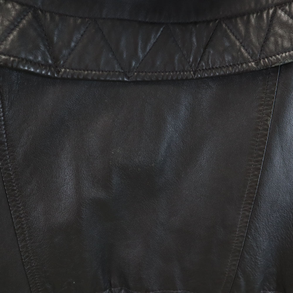 OTELLO PELLE フーデッド レザーコート M ブラック 中綿 レディース