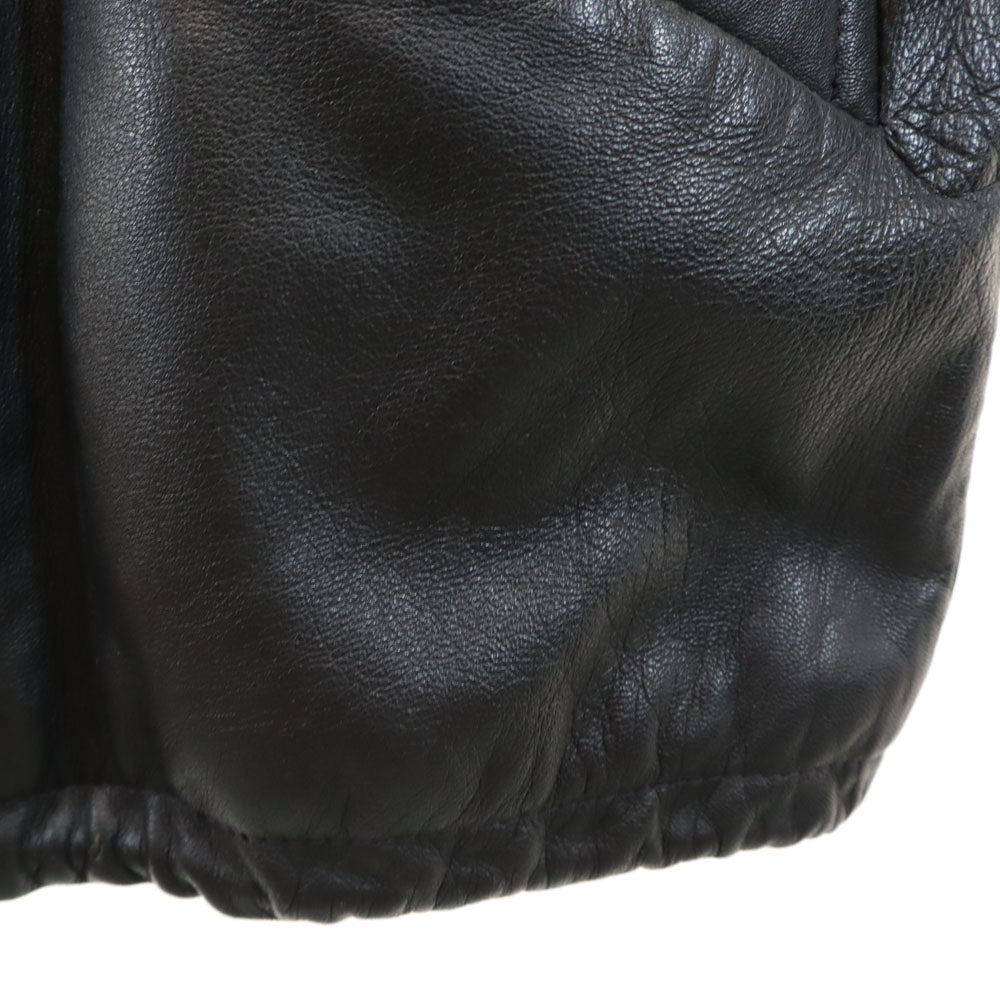 OTELLO PELLE フーデッド レザーコート M ブラック 中綿 レディース