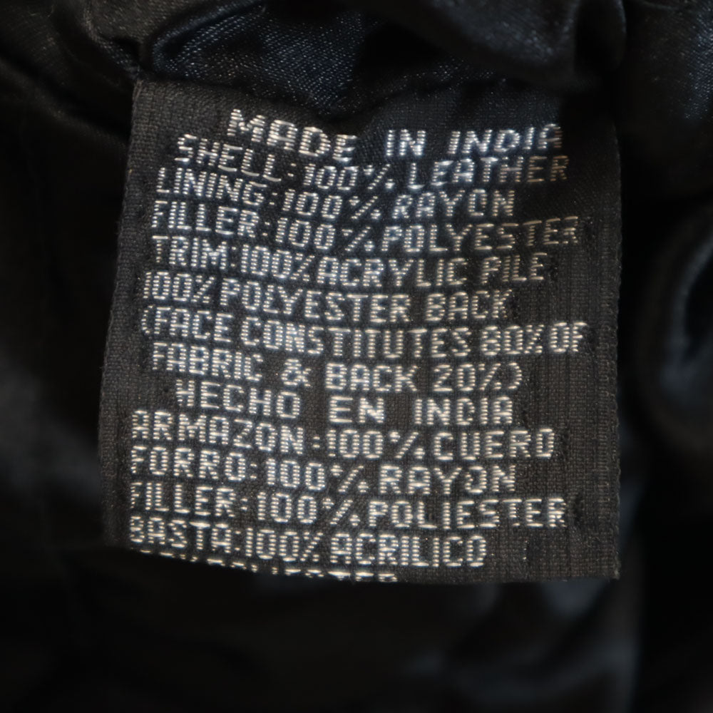 OTELLO PELLE フーデッド レザーコート M ブラック 中綿 レディース