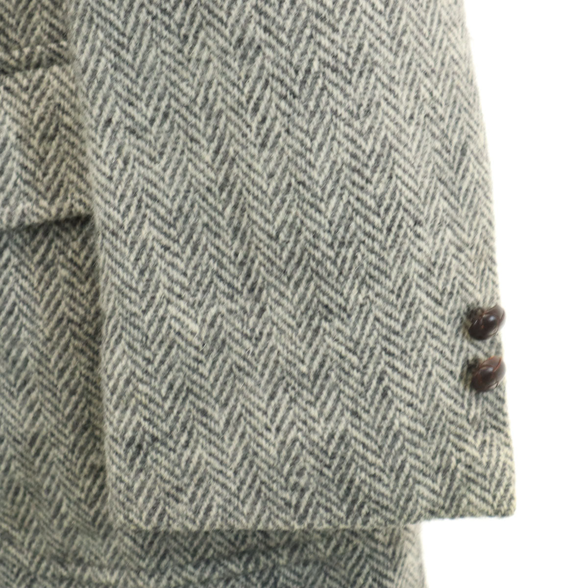 WICKHAM 70s 80s ヴィンテージ ヘリンボーン柄 ハリスツイード生地 テーラードジャケット グレー Harris Tweed メンズ