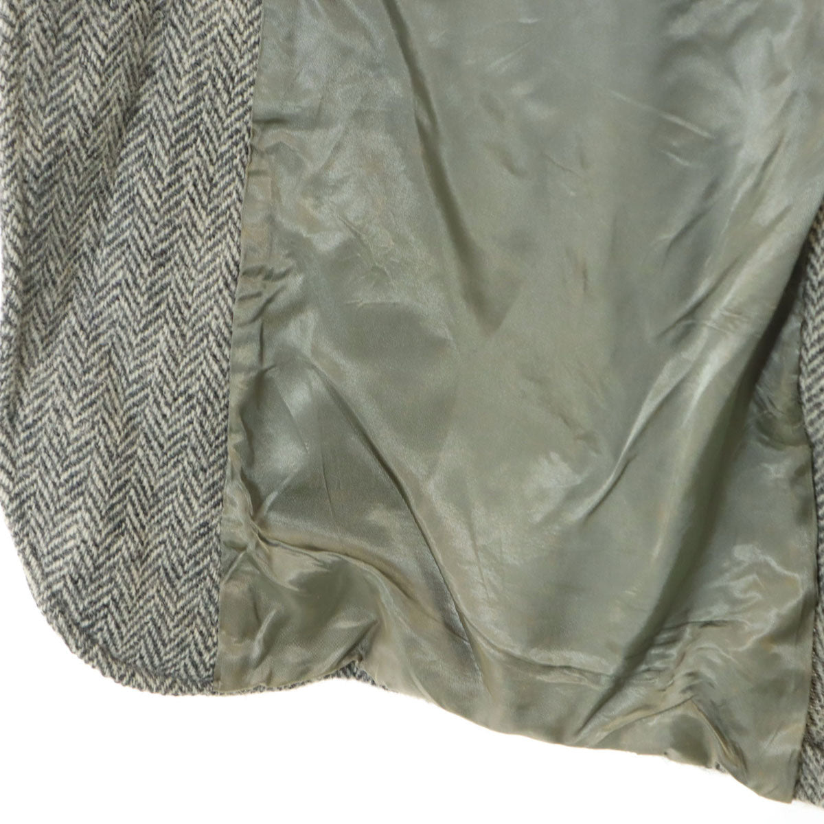 WICKHAM 70s 80s ヴィンテージ ヘリンボーン柄 ハリスツイード生地 テーラードジャケット グレー Harris Tweed メンズ