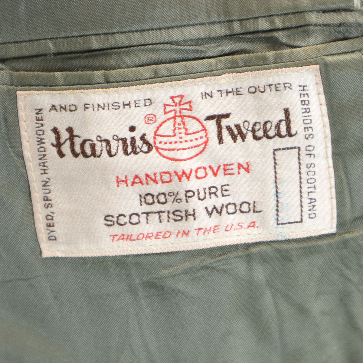 WICKHAM 70s 80s ヴィンテージ ヘリンボーン柄 ハリスツイード生地 テーラードジャケット グレー Harris Tweed メンズ