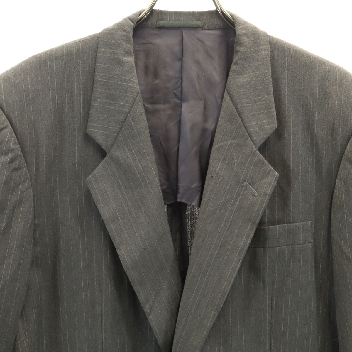 COMME des GARCONS HOMME コムデギャルソンオム 80s 1989年 日本製 オールド ストライプ柄 テーラードジャケット S グレー メンズ