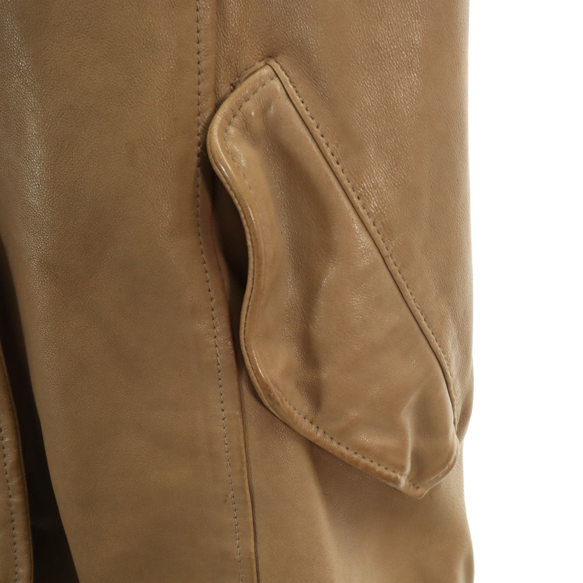 AVIREX Belle アヴィレックス ベル シープスキン レザーコート M ベージュ レディース