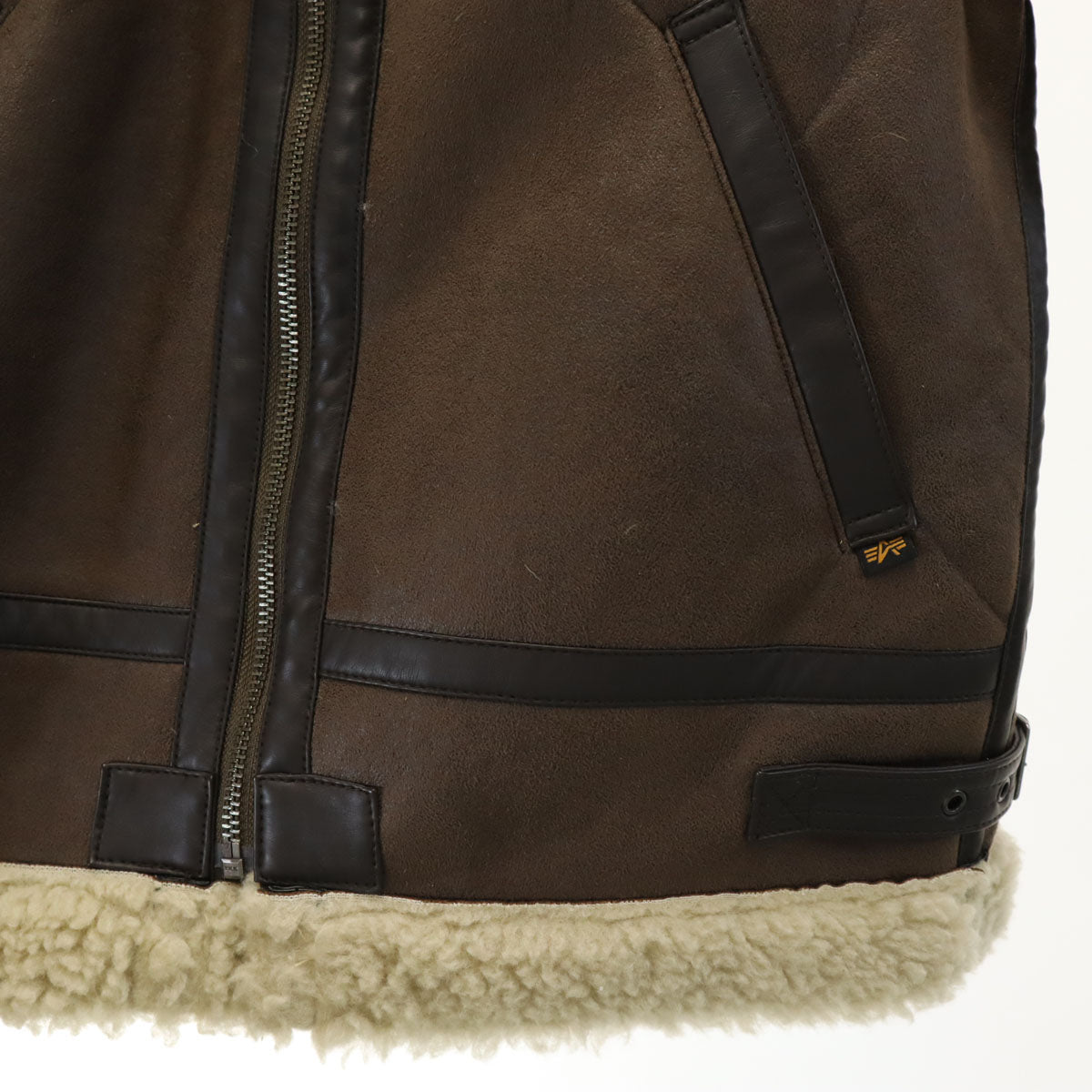 ALPHA INDUSTRIES INC アルファインダストリーズ フェイクムートン ジャケット M ブラウン系 裏ボア メンズ