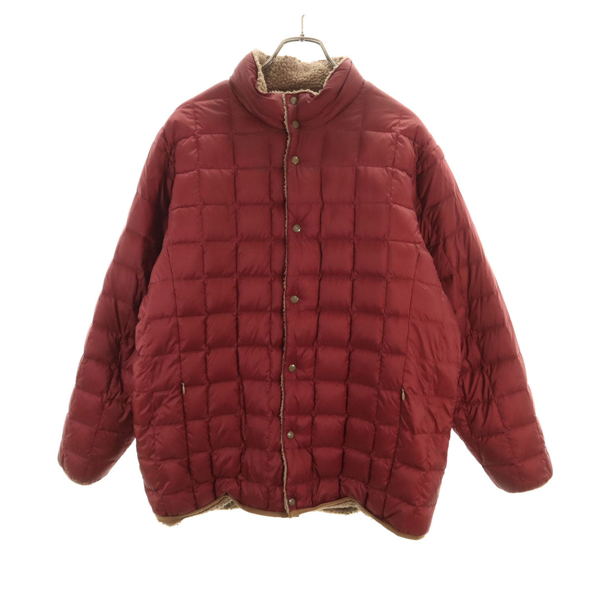 MANASTASH マナスタッシュ TAION タイオン コラボ リバーシブル ダウンジャケット L ワインレッド メンズ