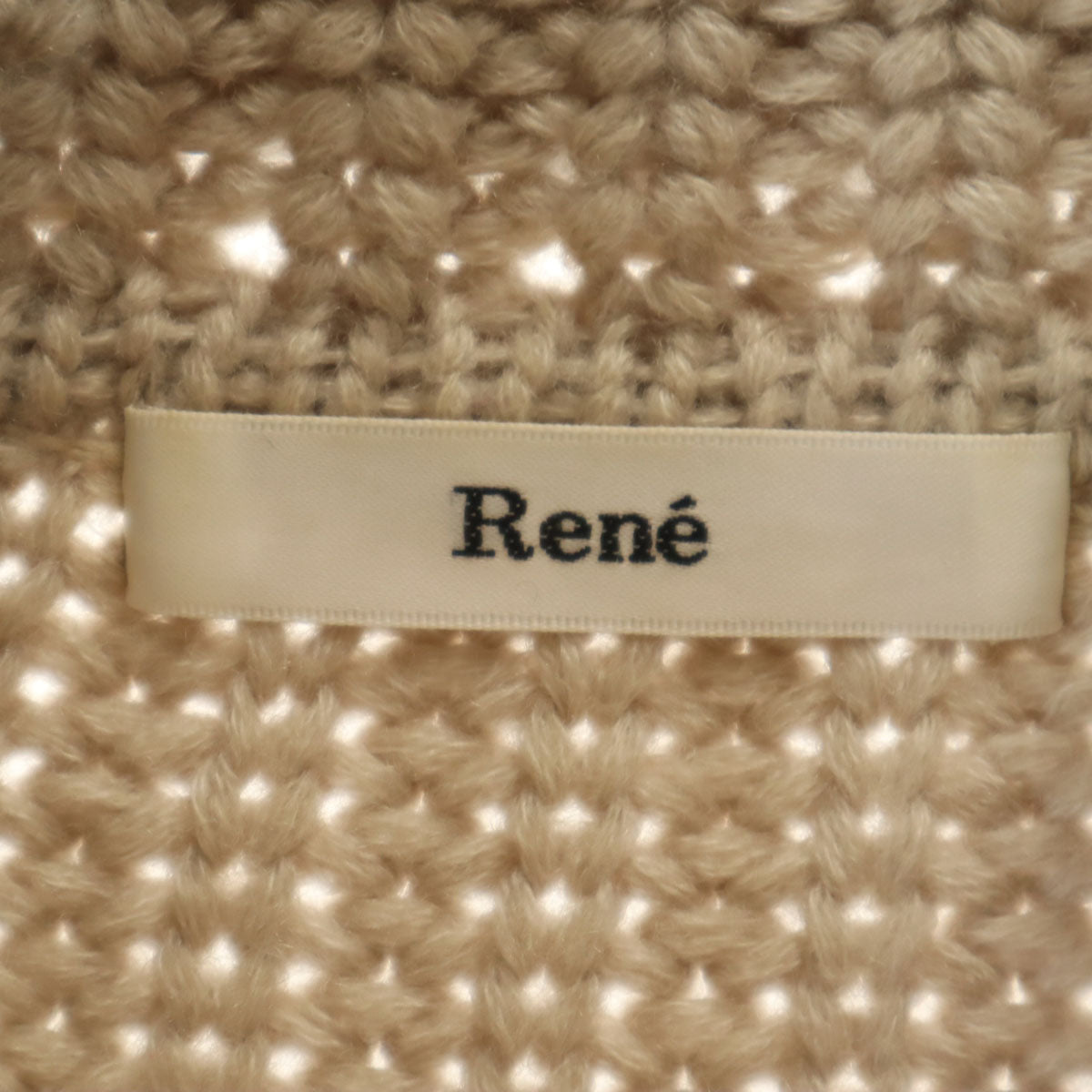 Rene ルネ 日本製 長袖 タートルネック クロップド セーター 36 ベージュ ニット レディース