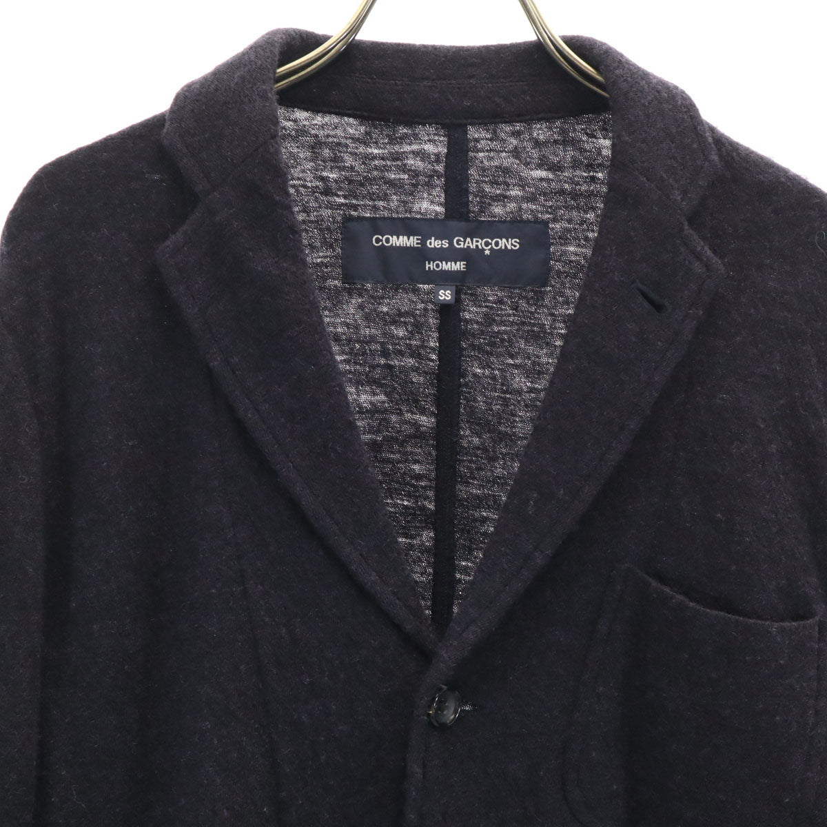 COMME des GARCONS HOMME コムデギャルソンオム 2008年 日本製 長袖 ニットカーディガン SS ネイビー メンズ