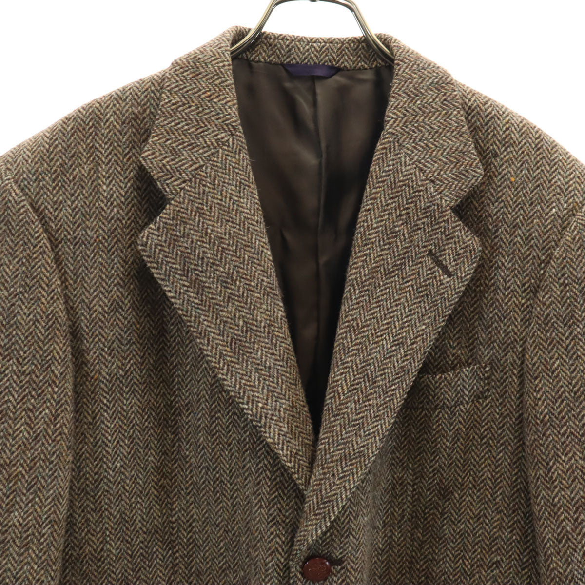 Kent & Curwen ケントアンドカーウェン ヘリンボーン柄 ハリスツイード生地 テーラードジャケット AB4 ブラウン Harris Tweed メンズ