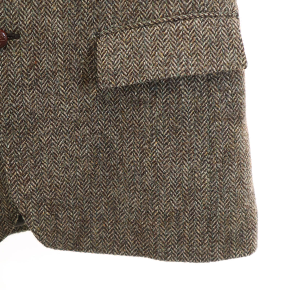 Kent & Curwen ケントアンドカーウェン ヘリンボーン柄 ハリスツイード生地 テーラードジャケット AB4 ブラウン Harris Tweed メンズ