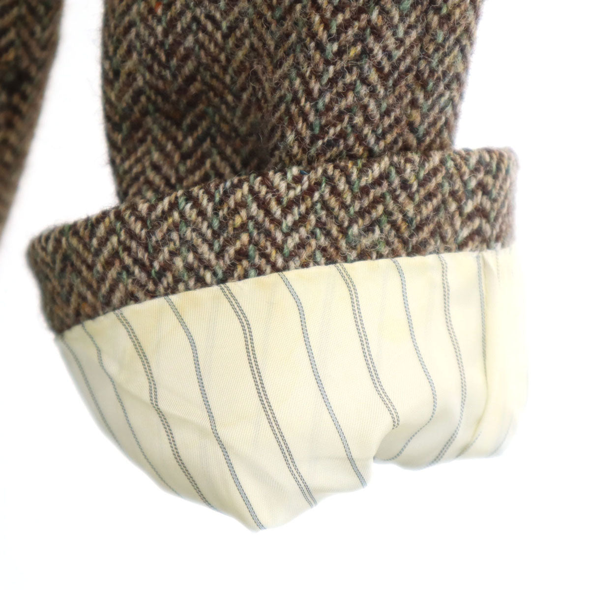 Kent & Curwen ケントアンドカーウェン ヘリンボーン柄 ハリスツイード生地 テーラードジャケット AB4 ブラウン Harris Tweed メンズ