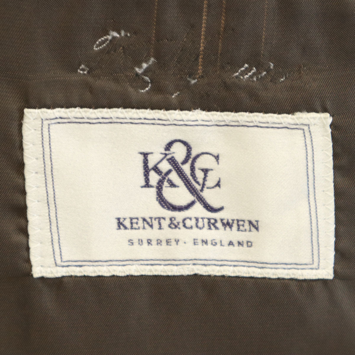 Kent & Curwen ケントアンドカーウェン ヘリンボーン柄 ハリスツイード生地 テーラードジャケット AB4 ブラウン Harris Tweed メンズ
