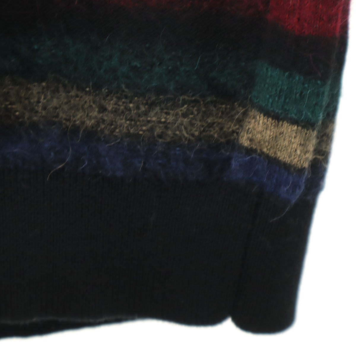 美品 PS Paul Smith ピーエスポールスミス アルパカブレンド ボーダー柄 長袖 セーター XS マルチ ニット レディース