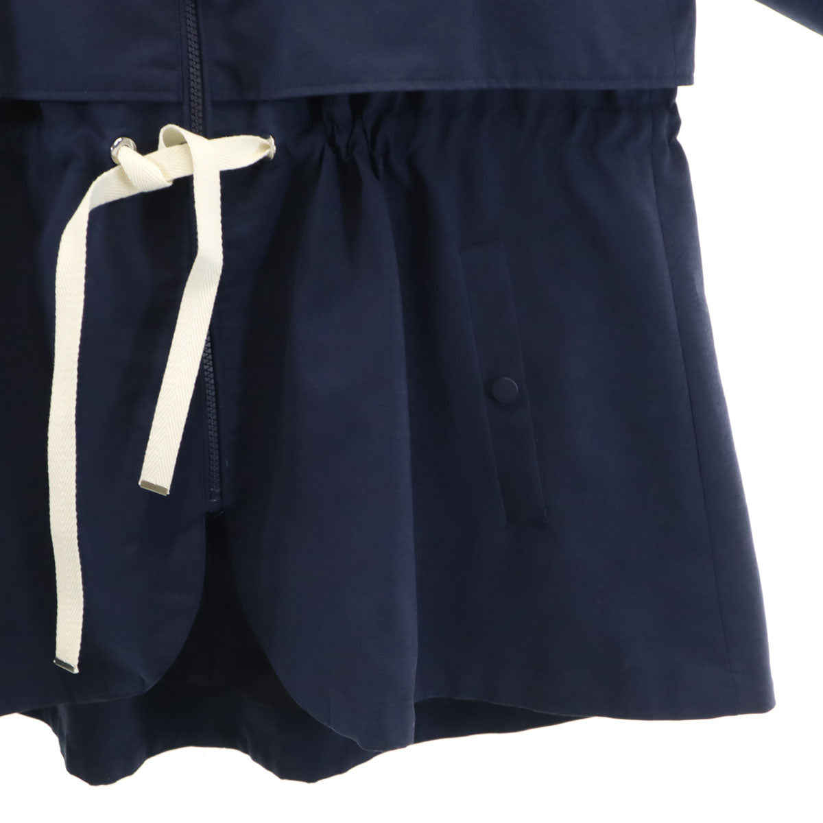 未使用 BORDERS at BALCONY ボーダーズアットバルコニー ボリュームスリーブ ショート コート 38 ネイビー ライナー付き レディース