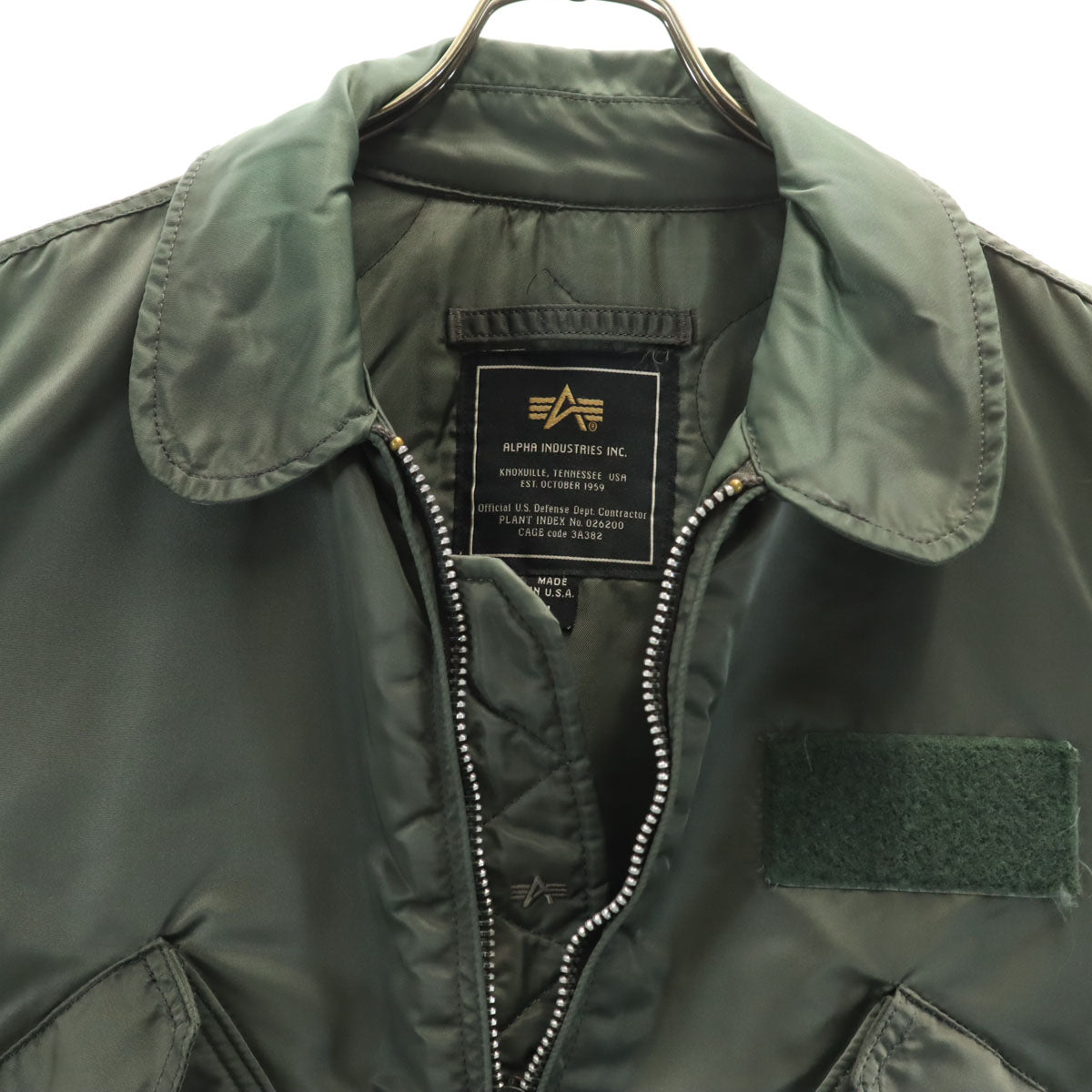 ALPHA INDUSTRIES INC アルファインダストリーズ USA製 CWU-45 フライトジャケット L オリーブ系 中綿 メンズ