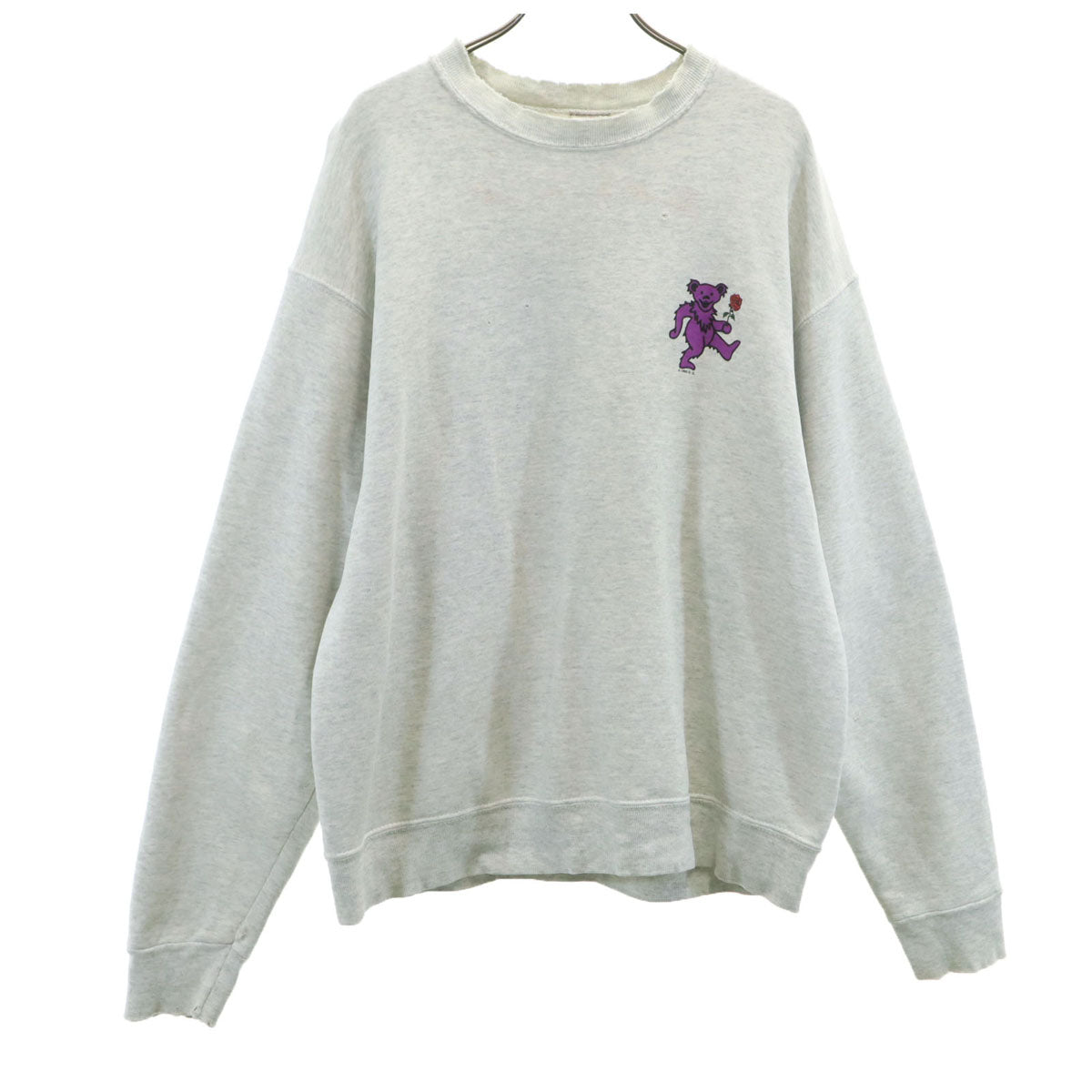 FRUIT OF THE LOOM フルーツオブザルーム 90s USA製 オールド バックプリント グレイトフル デッドベア 長袖 スウェット トレーナー L グレー ダンシング メンズ