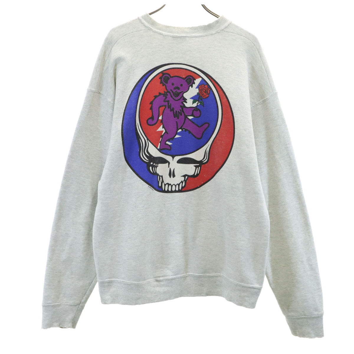 FRUIT OF THE LOOM フルーツオブザルーム 90s USA製 オールド バックプリント グレイトフル デッドベア 長袖 スウェット トレーナー L グレー ダンシング メンズ