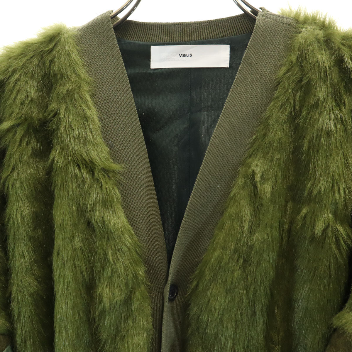 美品 TOGA VIRILIS トーガ ビリリース ドッキング ブルゾン 48 カーキ ジャケット フェイクファー メンズ