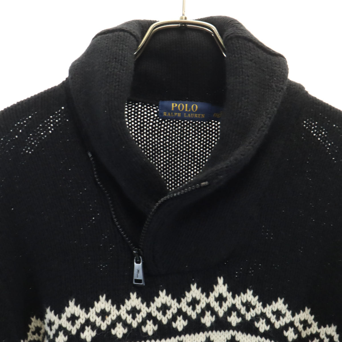 POLO RALPH LAUREN ポロラルフローレン アンゴラブレンド ノルディック柄 長袖 セーター S ブラック ニット メンズ