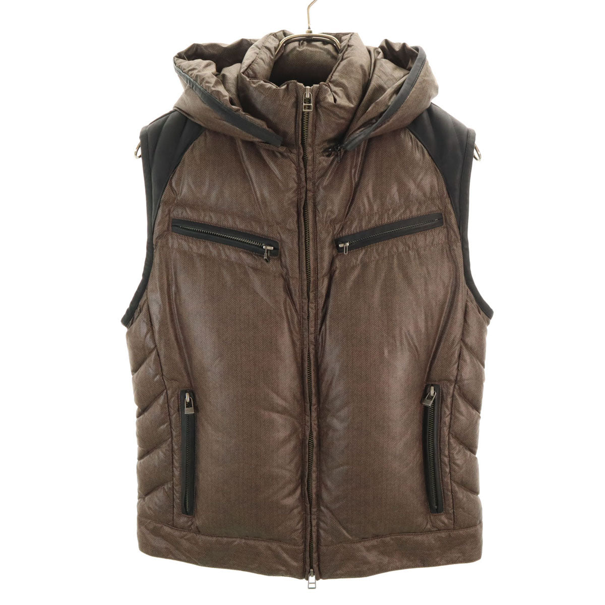 barassi バラシ ダウンベスト 46 ブラウン メンズ