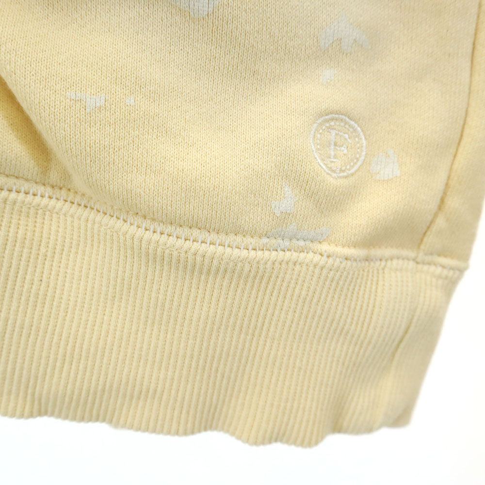 FACTOTUM ファクトタム 日本製 総柄 長袖 スウェット ジップパーカー 46 イエロー系 メンズ