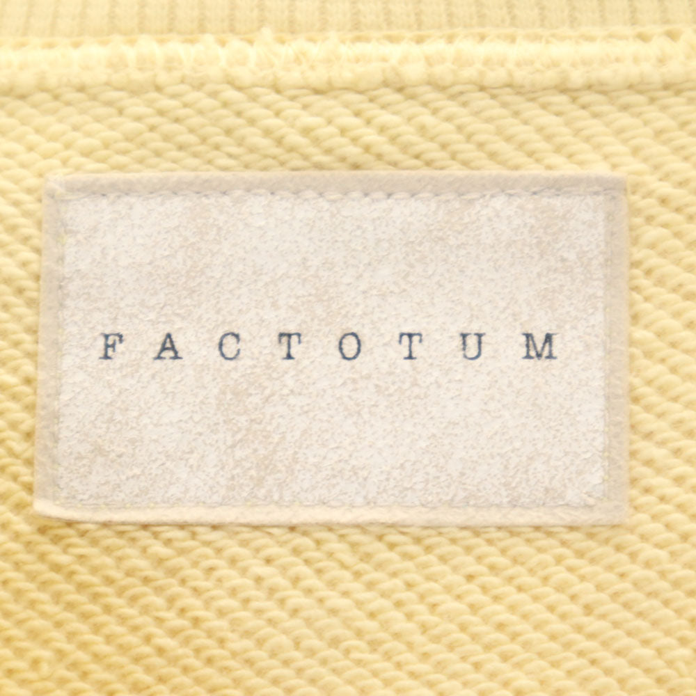 FACTOTUM ファクトタム 日本製 総柄 長袖 スウェット ジップパーカー 46 イエロー系 メンズ