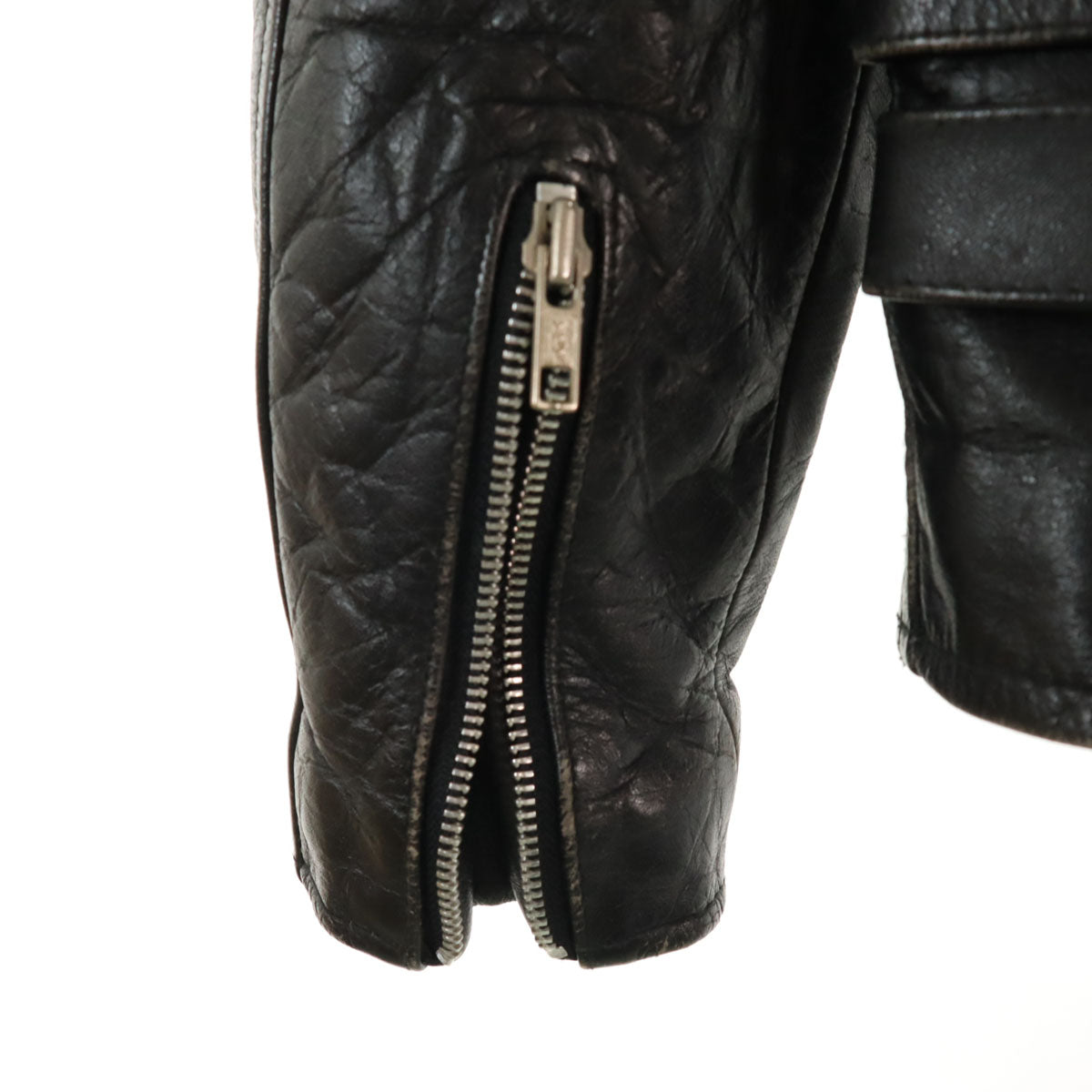 HORN WORKS ホーンワークス 牛革 バッファローレザー シングルライダースジャケット S ブラック メンズ