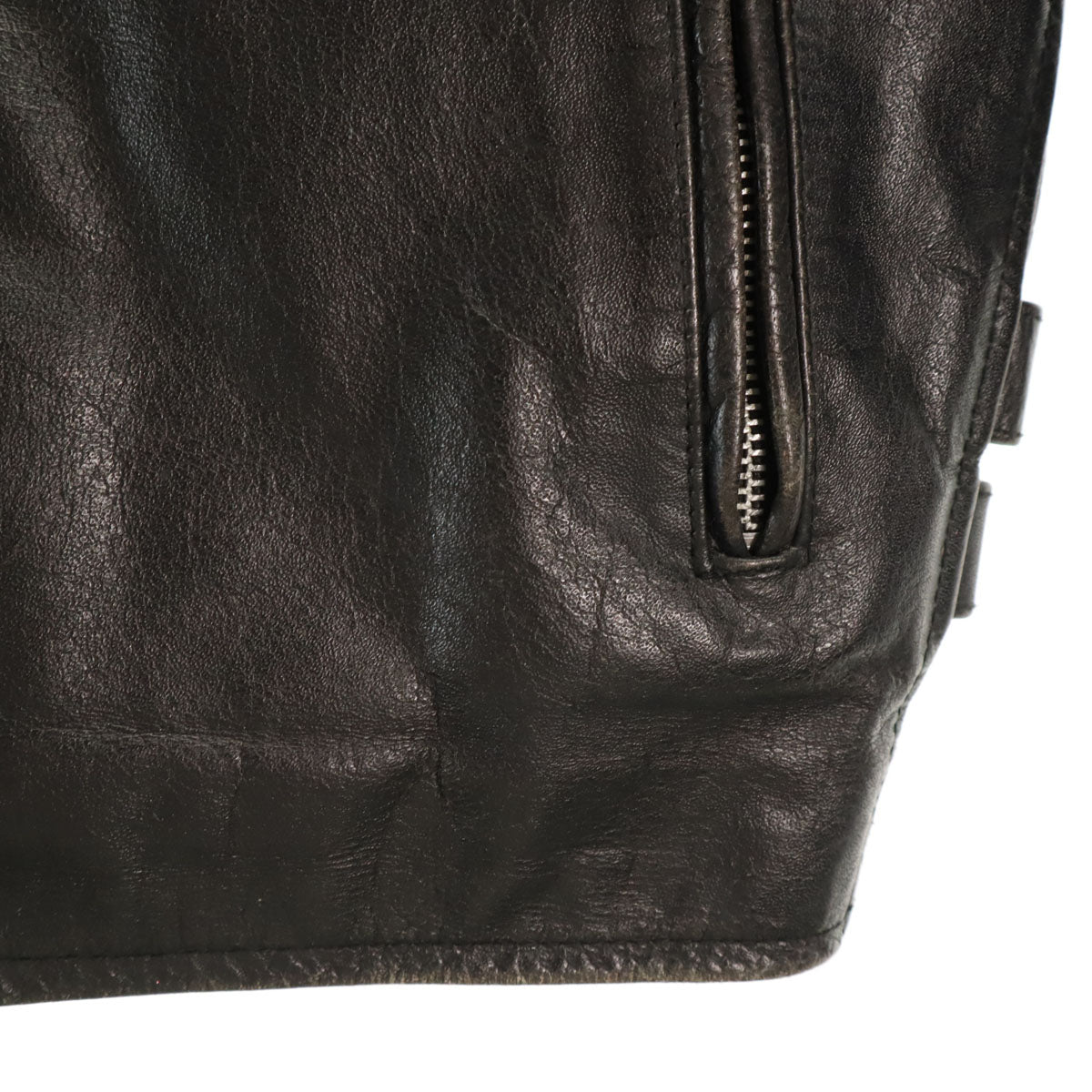 HORN WORKS ホーンワークス 牛革 バッファローレザー シングルライダースジャケット S ブラック メンズ