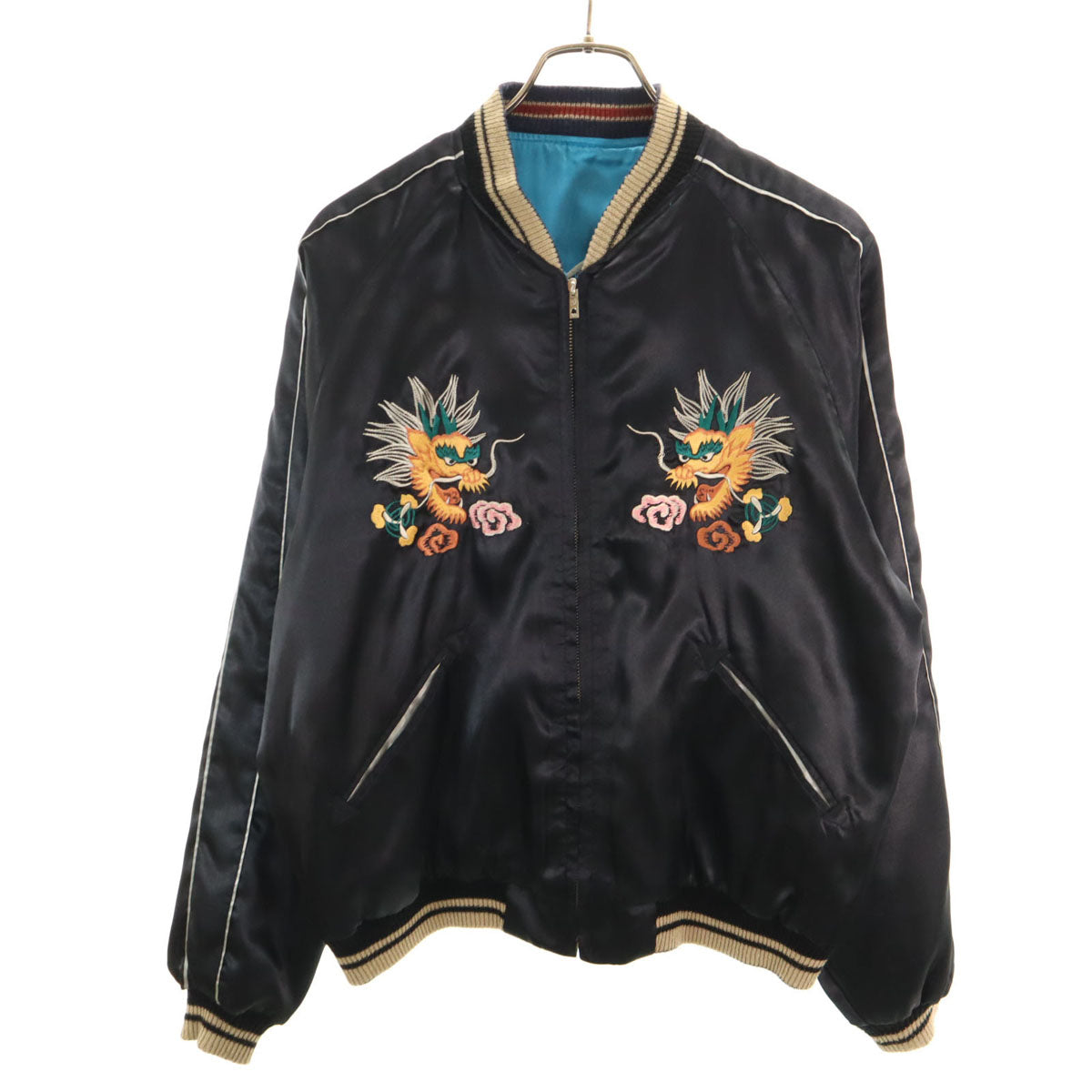 東洋エンタープライズ テーラー東洋 鷲 17TH爆撃航空隊刺繍 リバーシブル スカジャン L 水色 TT10930 メンズ