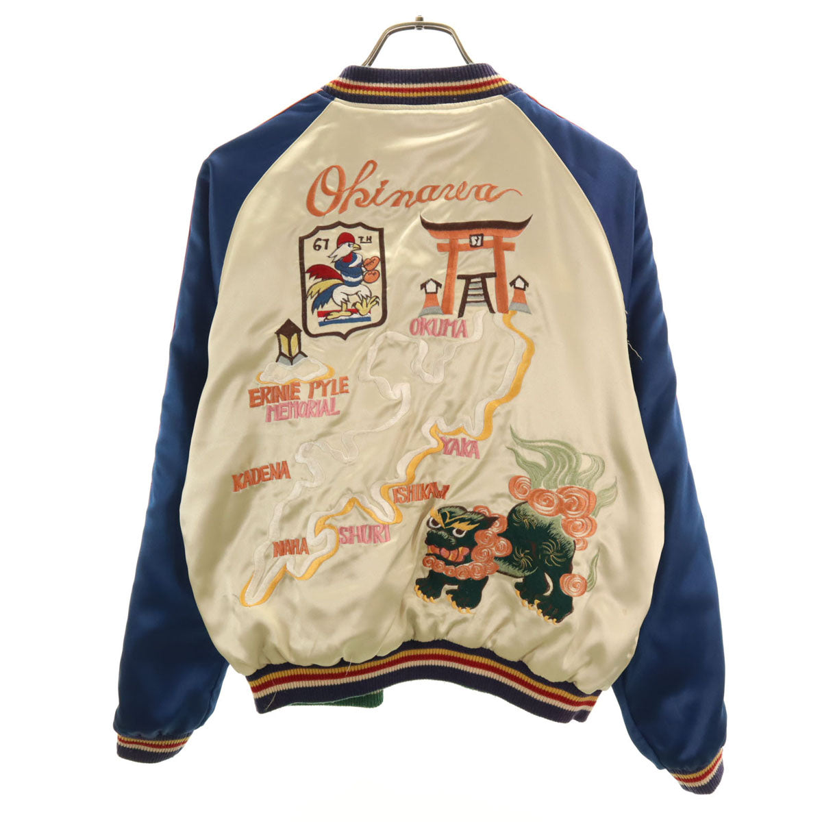 東洋エンタープライズ テーラー東洋 M品番 沖縄マップ 鷹刺繍 リバーシブル スカジャン M シャンパンゴールド M18425 メンズ