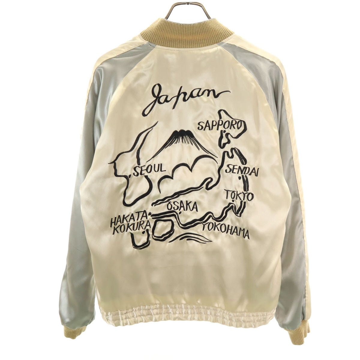 東洋エンタープライズ テーラー東洋 日本マップ 富士山刺繍 リバーシブル スカジャン M シャンパンゴールド TT10637 メンズ