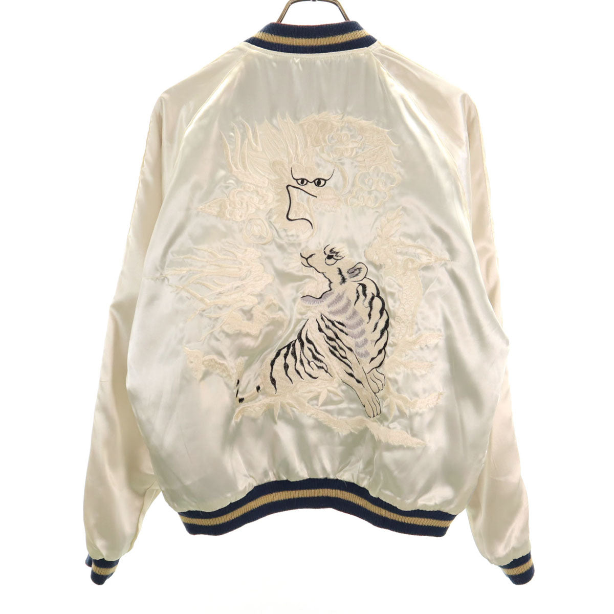 美品 東洋エンタープライズ テーラー東洋 モスキート 虎龍刺繍 リバーシブル スカジャン L ブルー系 TT10636 メンズ