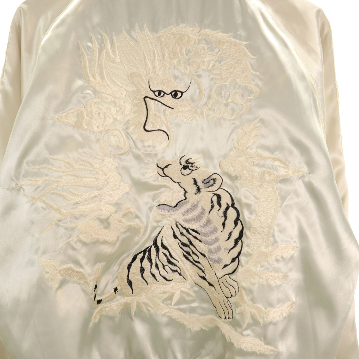 美品 東洋エンタープライズ テーラー東洋 モスキート 虎龍刺繍 リバーシブル スカジャン L ブルー系 TT10636 メンズ