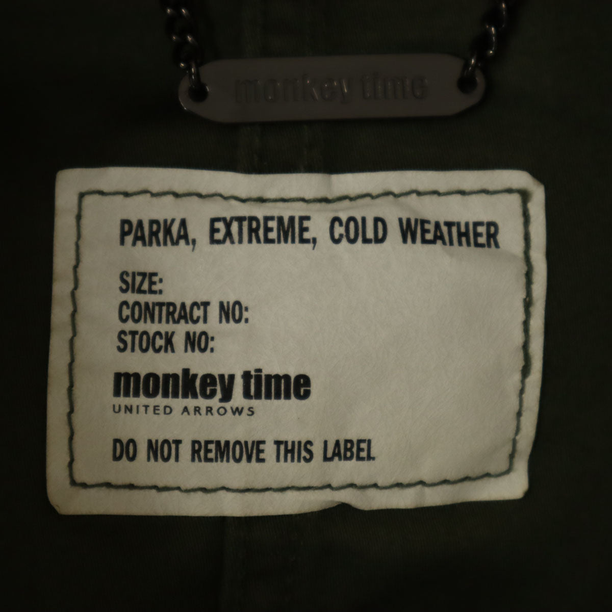 monkey time UNITED ARROWS モンキータイムユナイテッドアローズ モッズコート S カーキ ライナー付き メンズ
