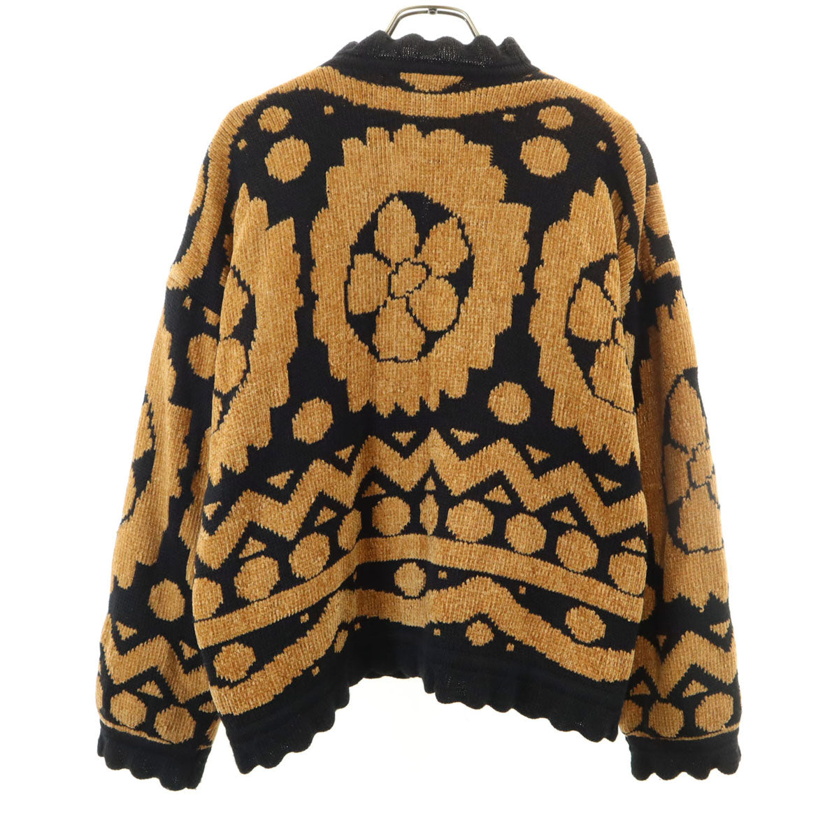 BALLY バリー 80s 90s イタリア製 オールド 総柄 長袖 ニットカーディガン 44 ブラウン レディース