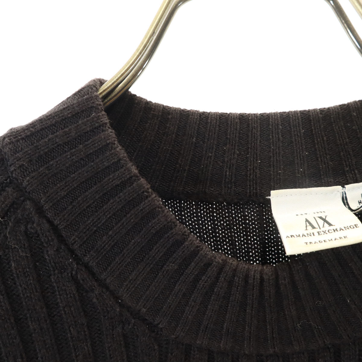 ARMANI EXCHANGE アルマーニエクスチェンジ 90s オールド 長袖 リブ ニット L ブラック セーター レディース